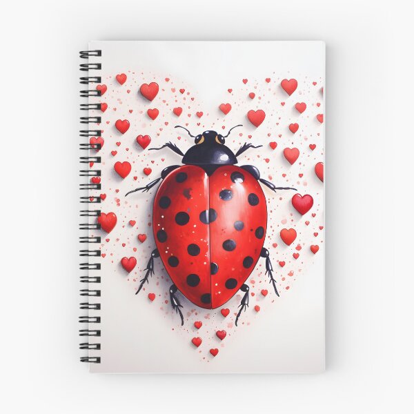 Item preview, Ladybug surrounded by hearts hand drawing designed and sold by dcrc.