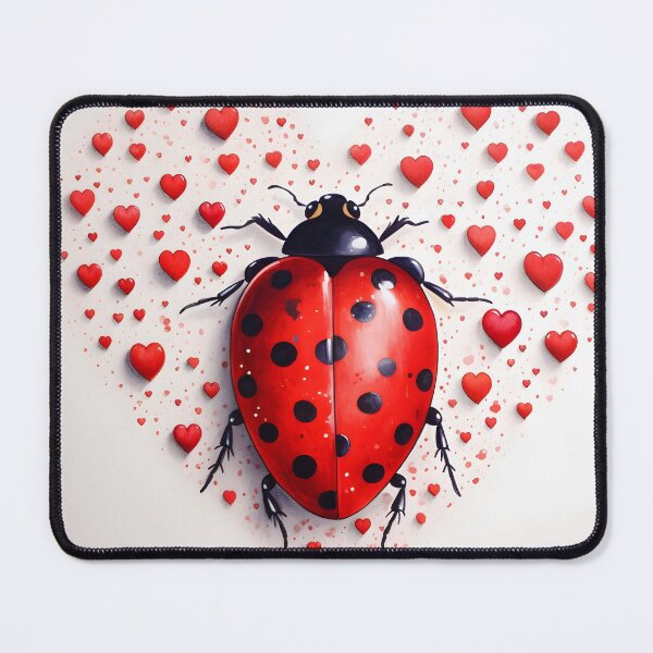 Item preview, Ladybug surrounded by hearts hand drawing designed and sold by dcrc.