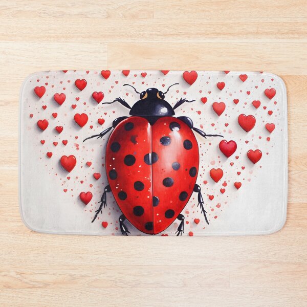 Item preview, Ladybug surrounded by hearts hand drawing designed and sold by dcrc.