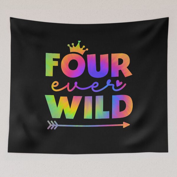 Item preview, Girl 4th Birthday Tie Dye Four Ever Wild 4 Years Old designed and sold by clothesy7.