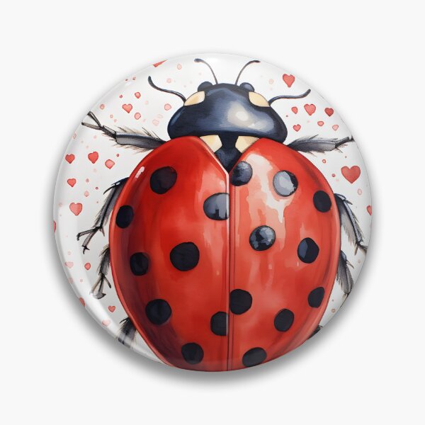 Item preview, Ladybug surrounded by hearts hand drawing designed and sold by dcrc.