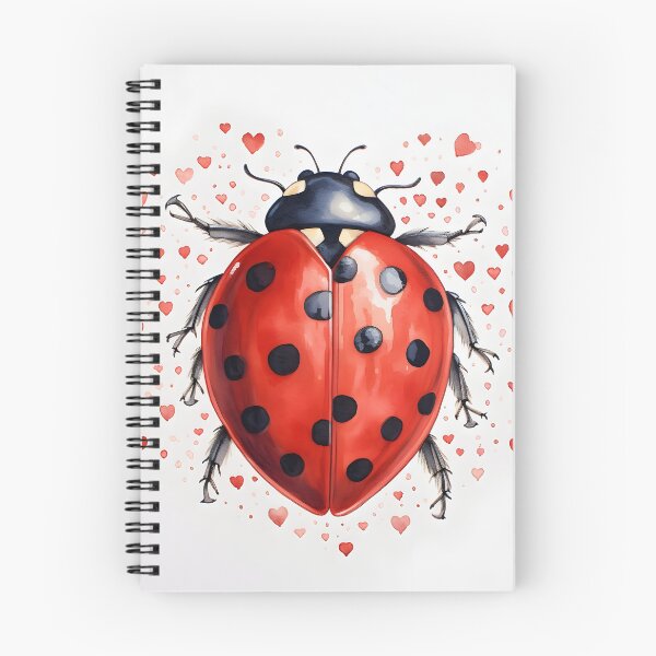 Item preview, Ladybug surrounded by hearts hand drawing designed and sold by dcrc.