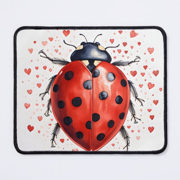 Item preview, Ladybug surrounded by hearts hand drawing designed and sold by dcrc.