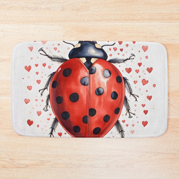 Item preview, Ladybug surrounded by hearts hand drawing designed and sold by dcrc.