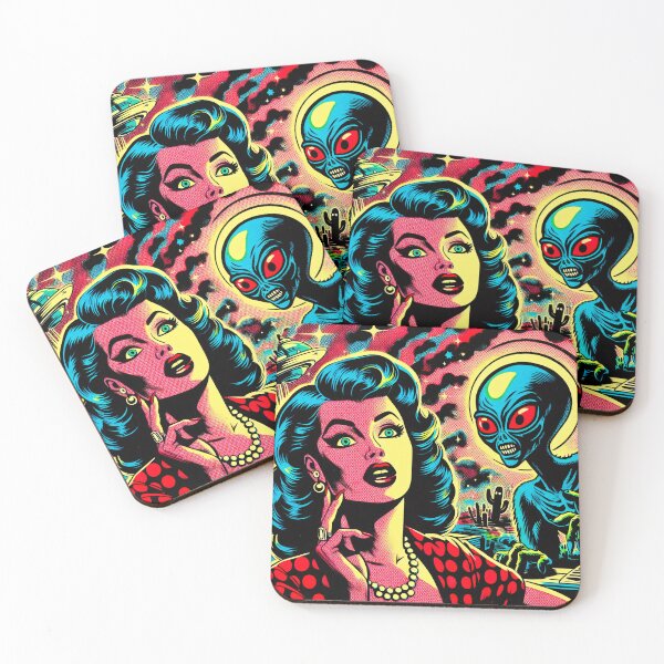 Item preview, Trippy Psychedelic Retro Alien Encounter designed and sold by AIPixelMaster.