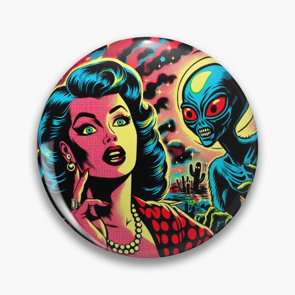 Item preview, Trippy Psychedelic Retro Alien Encounter designed and sold by AIPixelMaster.