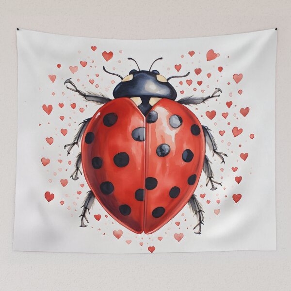 Item preview, Ladybug surrounded by hearts hand drawing designed and sold by dcrc.