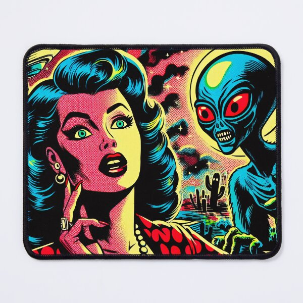 Item preview, Trippy Psychedelic Retro Alien Encounter designed and sold by AIPixelMaster.