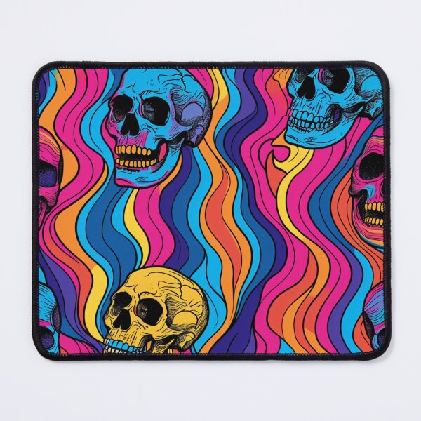Item preview, Skulls and wavy lines trippy disco vibe designed and sold by FloralZoo.