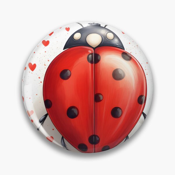 Item preview, ladybug surrounded by hearts hand drawing designed and sold by dcrc.