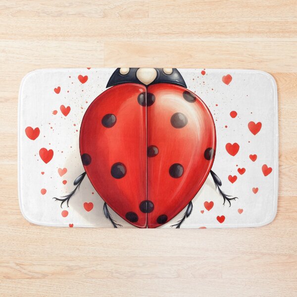 Item preview, ladybug surrounded by hearts hand drawing designed and sold by dcrc.