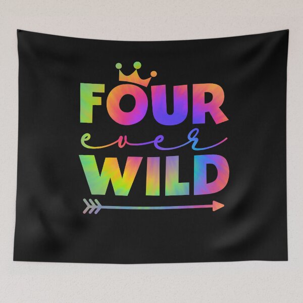 Item preview, Boy 4th Birthday Tie Dye Four Ever Wild 4 Years Old designed and sold by clothesy7.
