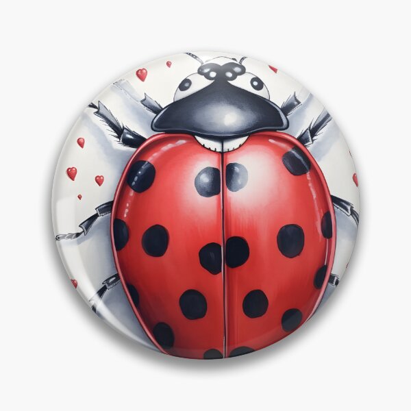 Item preview, ladybug surrounded by hearts hand drawing designed and sold by dcrc.