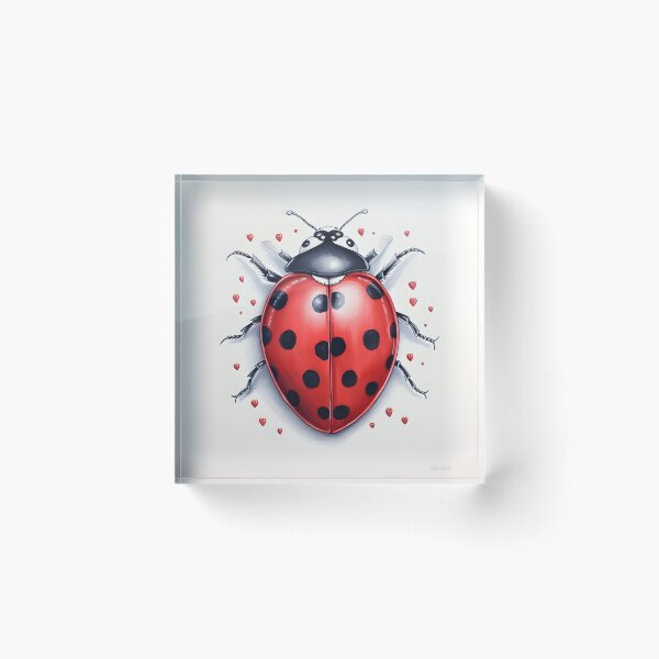 Item preview, ladybug surrounded by hearts hand drawing designed and sold by dcrc.