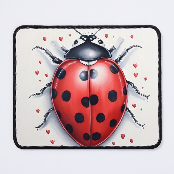 Item preview, ladybug surrounded by hearts hand drawing designed and sold by dcrc.