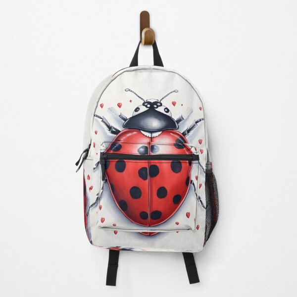 Item preview, ladybug surrounded by hearts hand drawing designed and sold by dcrc.