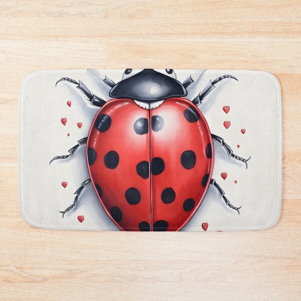 Item preview, ladybug surrounded by hearts hand drawing designed and sold by dcrc.
