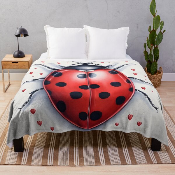 Item preview, ladybug surrounded by hearts hand drawing designed and sold by dcrc.