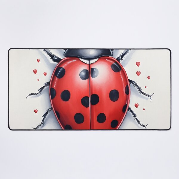 Item preview, ladybug surrounded by hearts hand drawing designed and sold by dcrc.