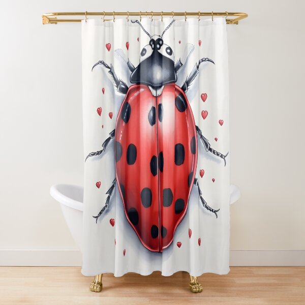 Item preview, ladybug surrounded by hearts hand drawing designed and sold by dcrc.