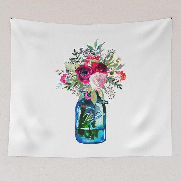 Item preview, Watercolor mason jar flowers  designed and sold by SouthPrints.