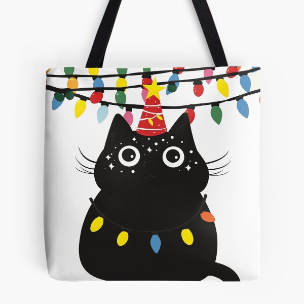 Item preview, Yuletide Glow: Black Cat in Christmas Lights designed and sold by defencepalaces.