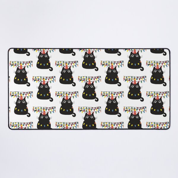 Item preview, Yuletide Glow: Black Cat in Christmas Lights designed and sold by defencepalaces.