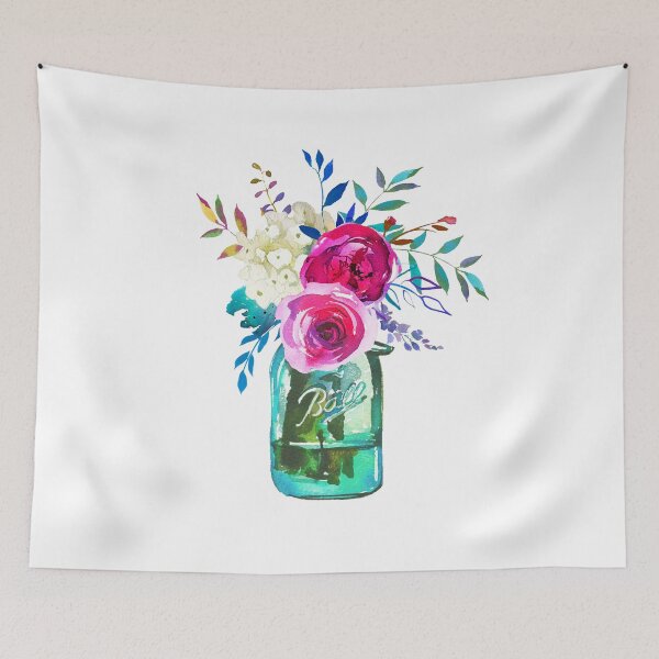 Item preview, Watercolor mason jar flowers   designed and sold by SouthPrints.