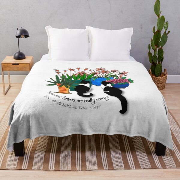 Item preview, Naughty cats trash the flowers designed and sold by MillieMoth.
