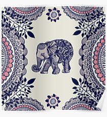 Pretty Pink Elephant Poster