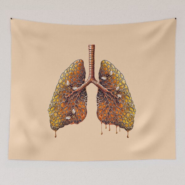 Item preview, Lungs honey beehive, honeycombs, bees,lungs cancer, Breathe, respiratory therapist designed and sold by Collagedream.