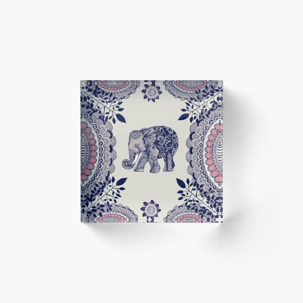 Pretty Pink Elephant Acrylic Block