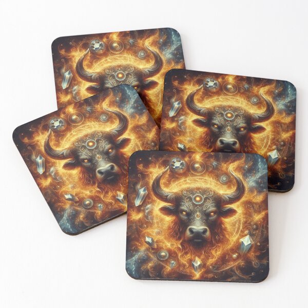 Item preview, Taurus Zodiac in Fire & Gems (3) designed and sold by Gen-Whimsy.