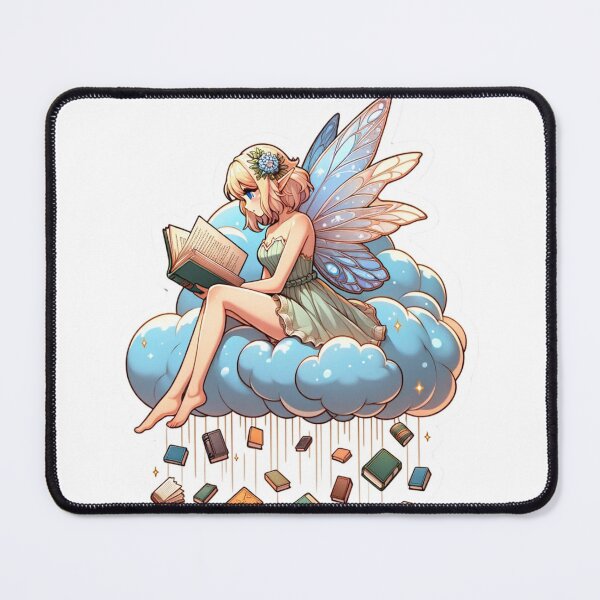 Item preview, Fairy Book Lover on a Cloud Sticker designed and sold by mymagicstoreus.