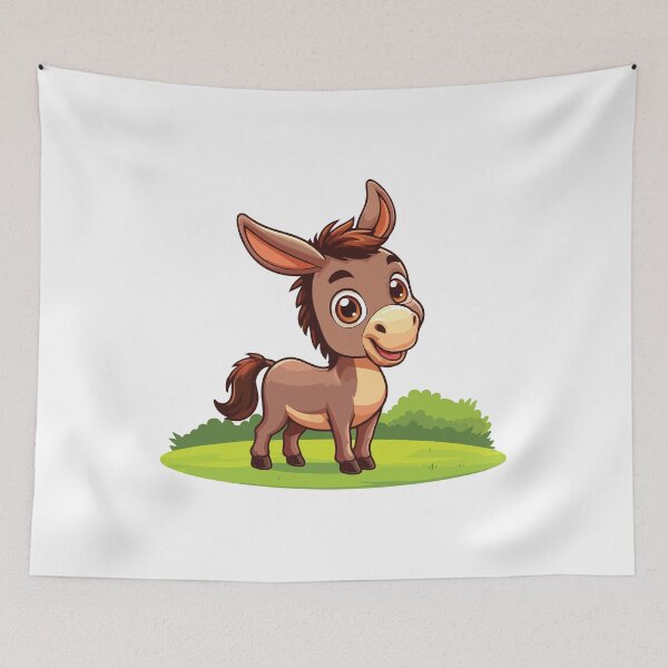 Item preview, Happy Cartoon Donkey in a Field designed and sold by Colorful Dreams.