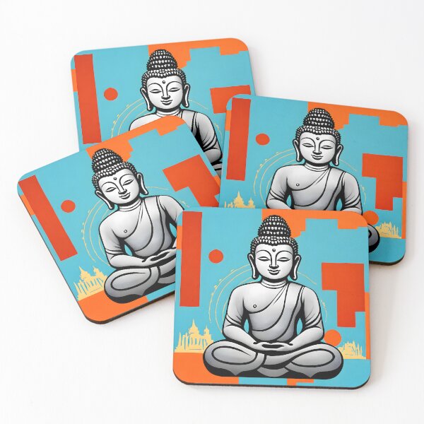Item preview, #Z017: Orange On Teal Buddha Meditation Zen Master Series designed and sold by FarStarL33.
