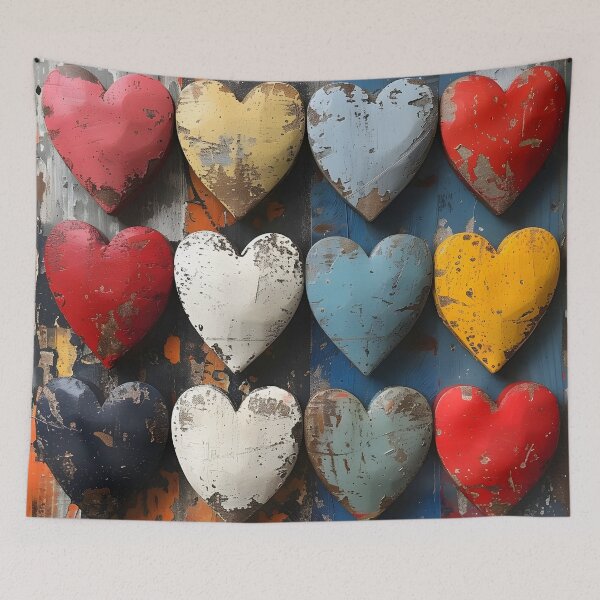Item preview, Colorful collage of  Valentine's Day hearts designed and sold by dcrc.