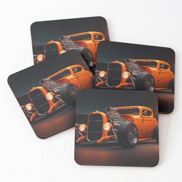 Item preview, Orange hot rod at night designed and sold by Roland Mitterbauer.