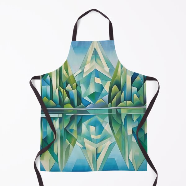 Item preview, Serene Lake & Crystal Mountains Abstract Cubist designed and sold by colorvisionart.