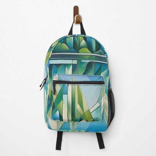 Item preview, Serene Lake & Crystal Mountains Abstract Cubist designed and sold by colorvisionart.