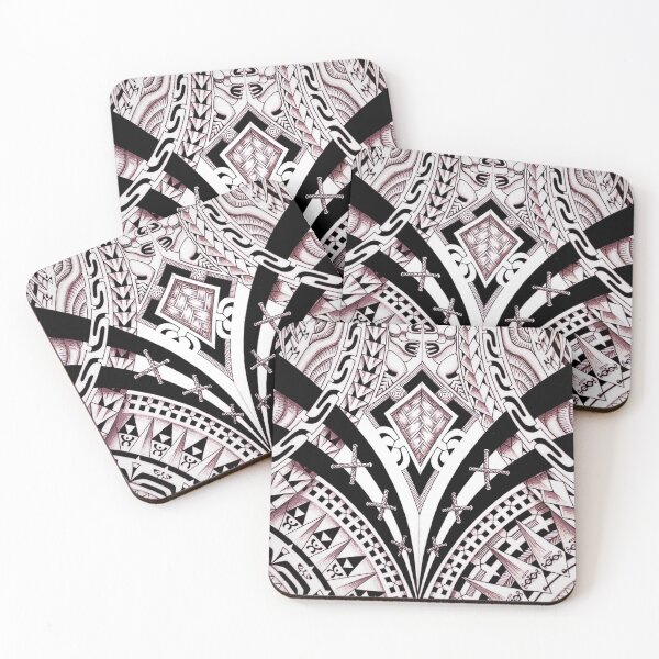 Item preview, Modern Polynesian tattoo drawing "Twin tikis" designed and sold by havai-i-art.
