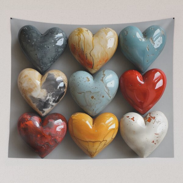 Item preview, colorful collage of valentines day hearts designed and sold by dcrc.