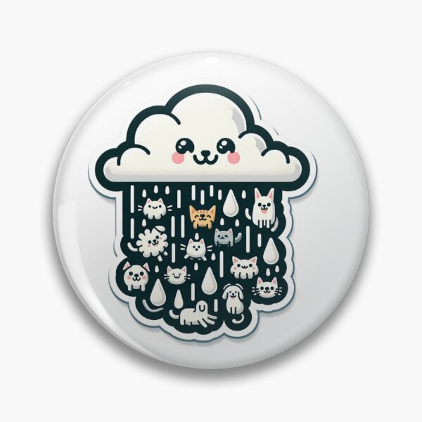 Item preview, Cute Cat And Dog-Themed Rain Cloud Sticker designed and sold by mymagicstoreus.