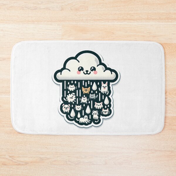 Item preview, Cute Cat And Dog-Themed Rain Cloud Sticker designed and sold by mymagicstoreus.