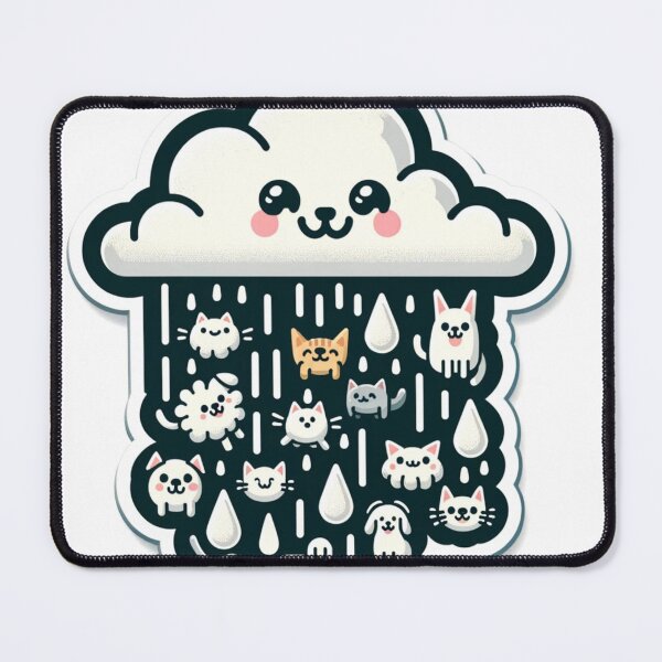 Item preview, Cute Cat And Dog-Themed Rain Cloud Sticker designed and sold by mymagicstoreus.