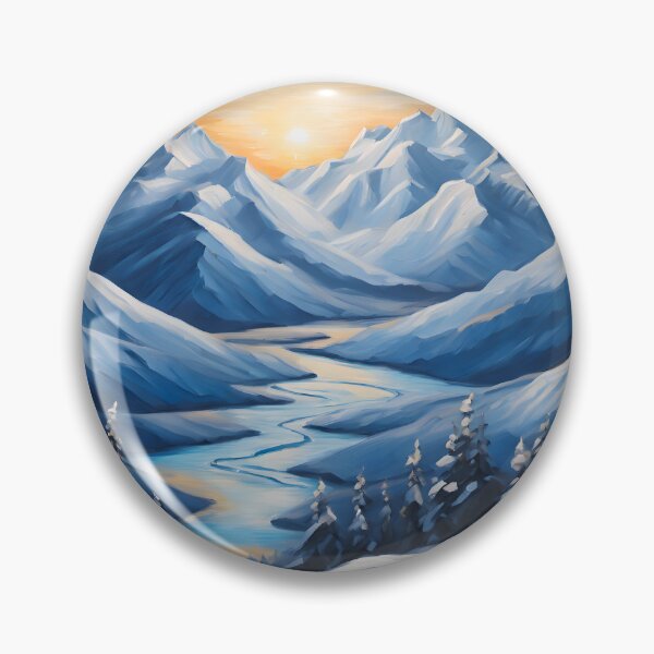 Item preview, Snowy Mountain Range Painting  designed and sold by colorvisionart.