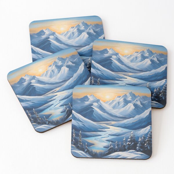 Item preview, Snowy Mountain Range Painting  designed and sold by colorvisionart.