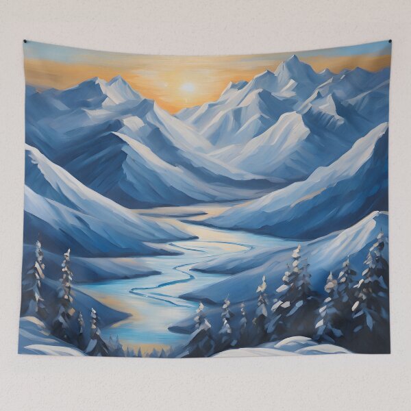 Item preview, Snowy Mountain Range Painting  designed and sold by colorvisionart.