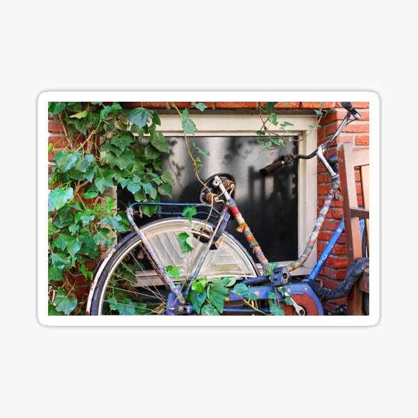 Item preview, Hippie Old Bicycle - Blue Hues and Rusty Spokes in Urban Nature designed and sold by InbalTurShalom.