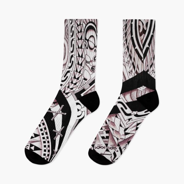 Item preview, Modern Polynesian tattoo drawing "Twin tikis" designed and sold by havai-i-art.